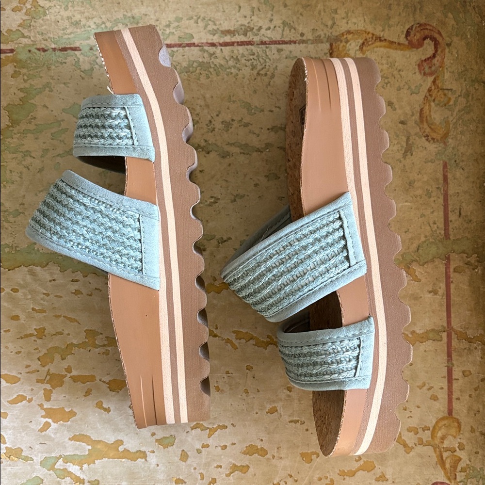 Reef Women's Teal Green Slide Sandals - Picture 7 of 10